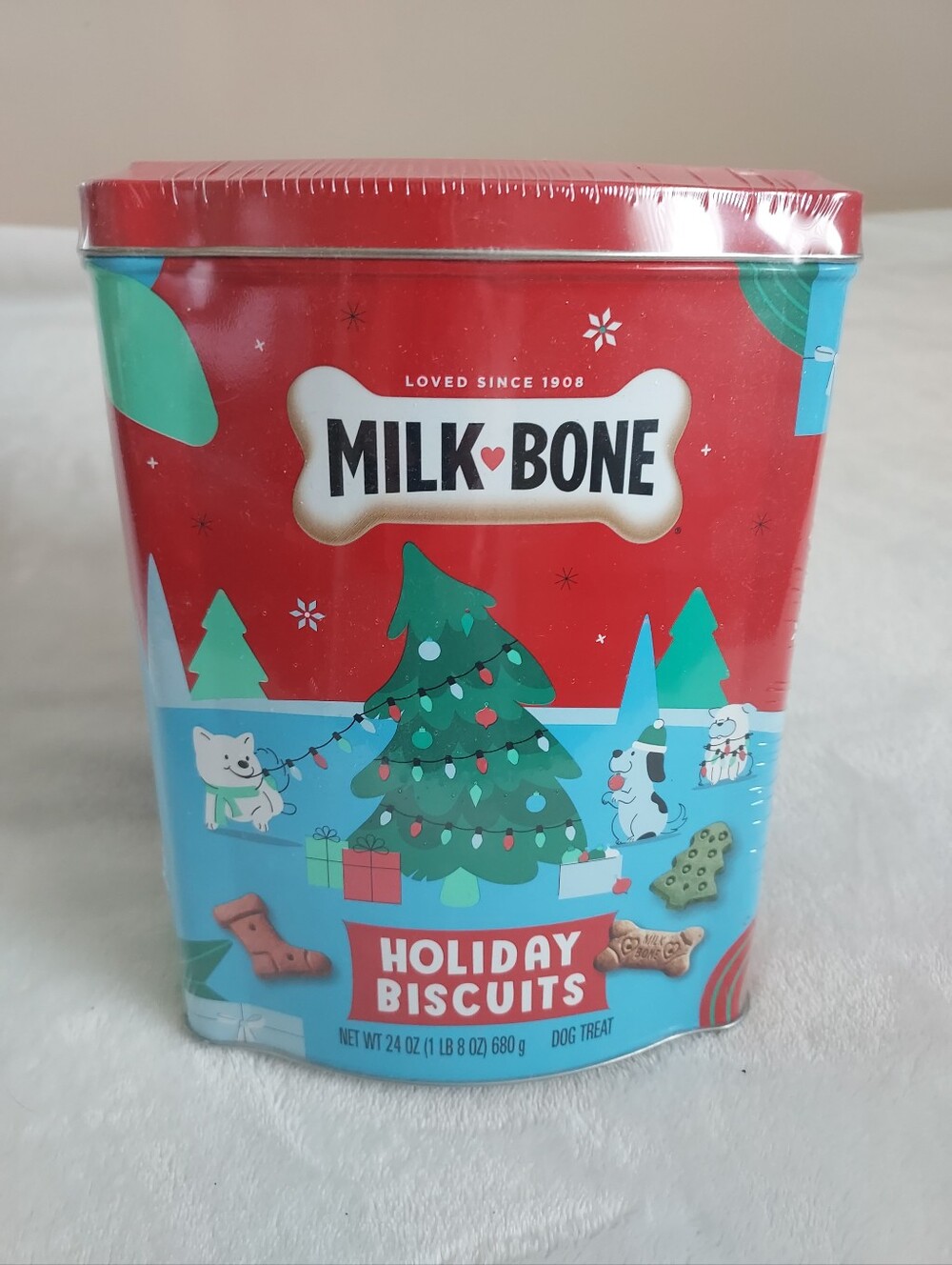 Milk Bones Ltd Edition Festive Holiday Tin Of Small Dog Treats Biscuits 24oz
